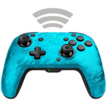 Obrázok PDP Faceoff Wireless Controller – modrá kamufláž – Nintendo Switch (708056067496)