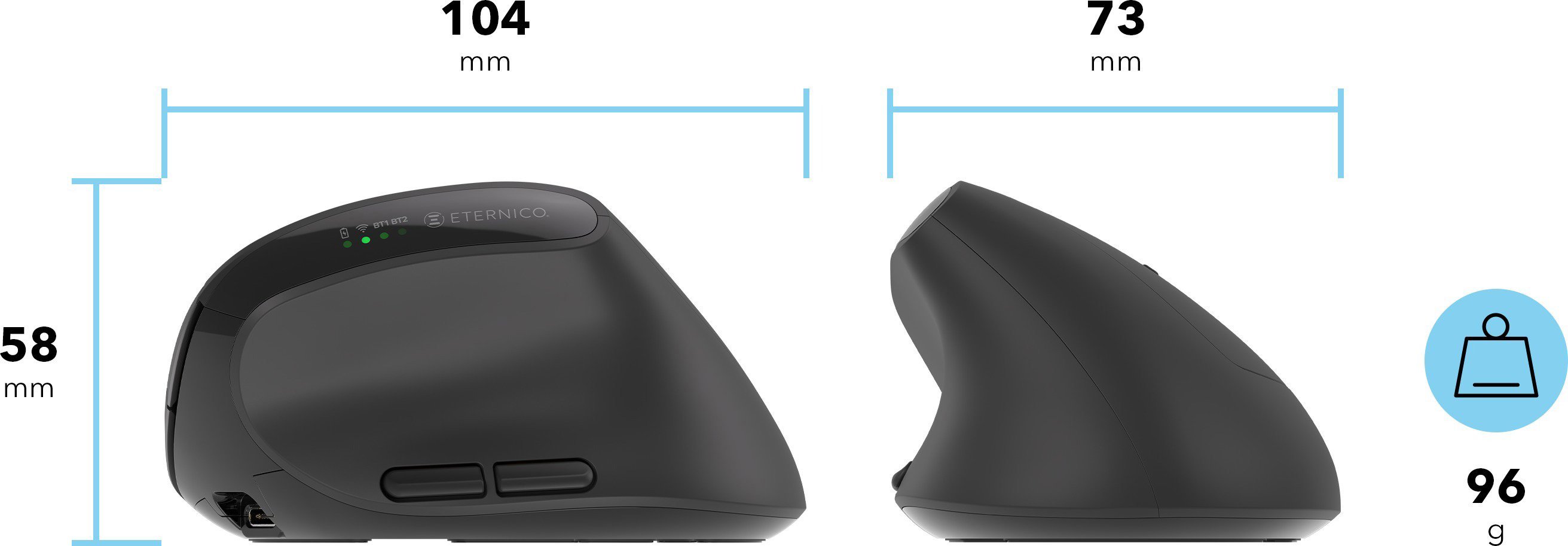Myš Eternico Wireless Vertical Mouse MVSB320