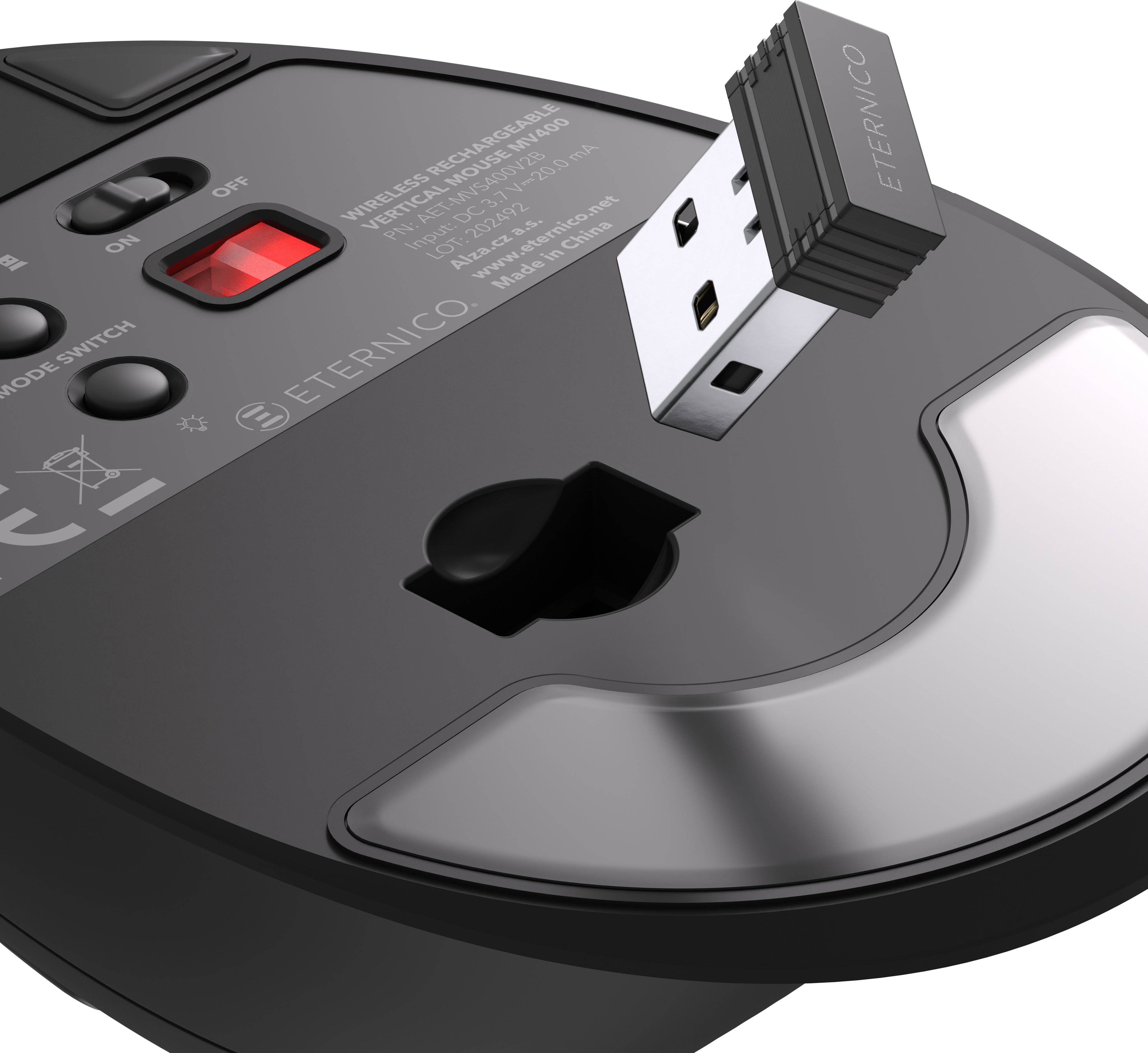 Myš Eternico Rechargeable Vertical Mouse MV400 černá
