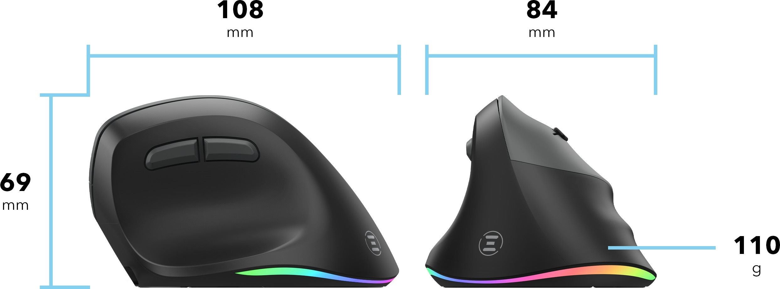 Myš Eternico Wireless Vertical Mouse MVS490 černá