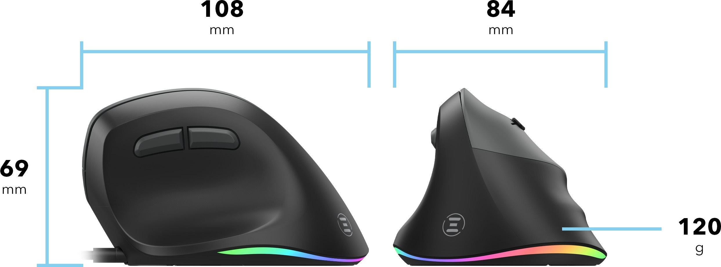 Myš Eternico Wired Vertical Mouse MDV490 černá