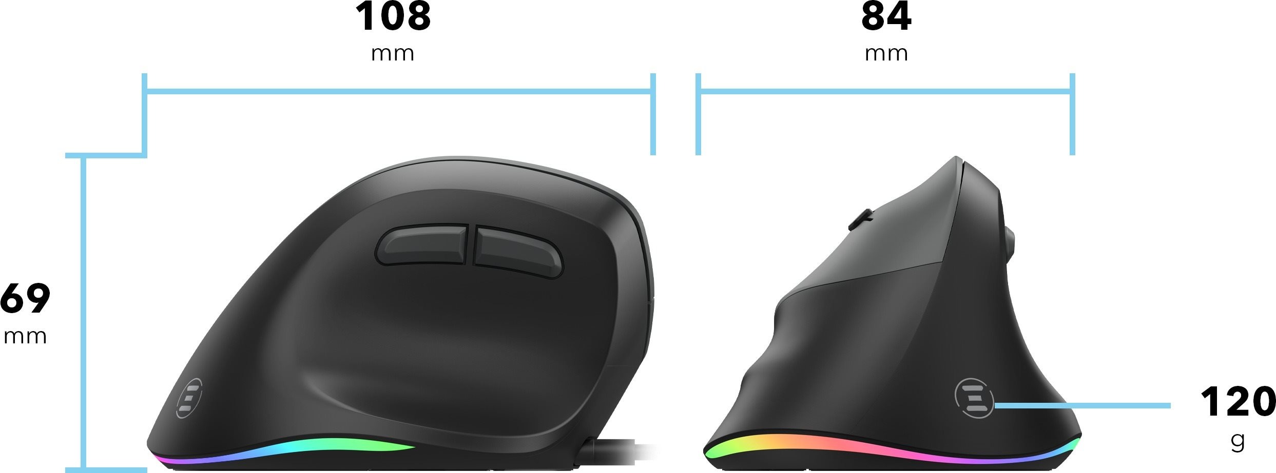 Myš Eternico Wired Vertical Mouse MDV490 pro leváky