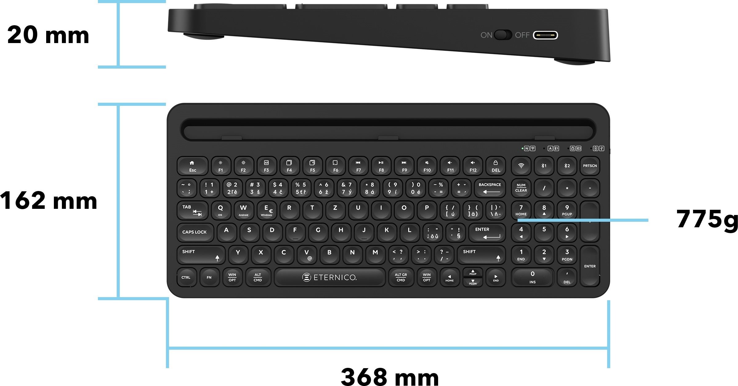 Klávesnice Eternico Keyboard wireless KSB5270 černá CZ/SK