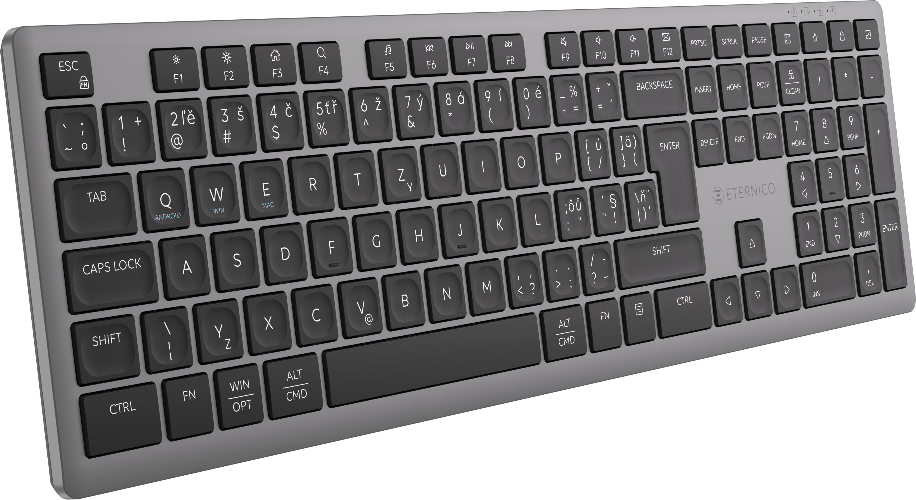 Klávesnice Eternico Wireless Keyboard KS2370 stříbrnočerná - CZ/SK