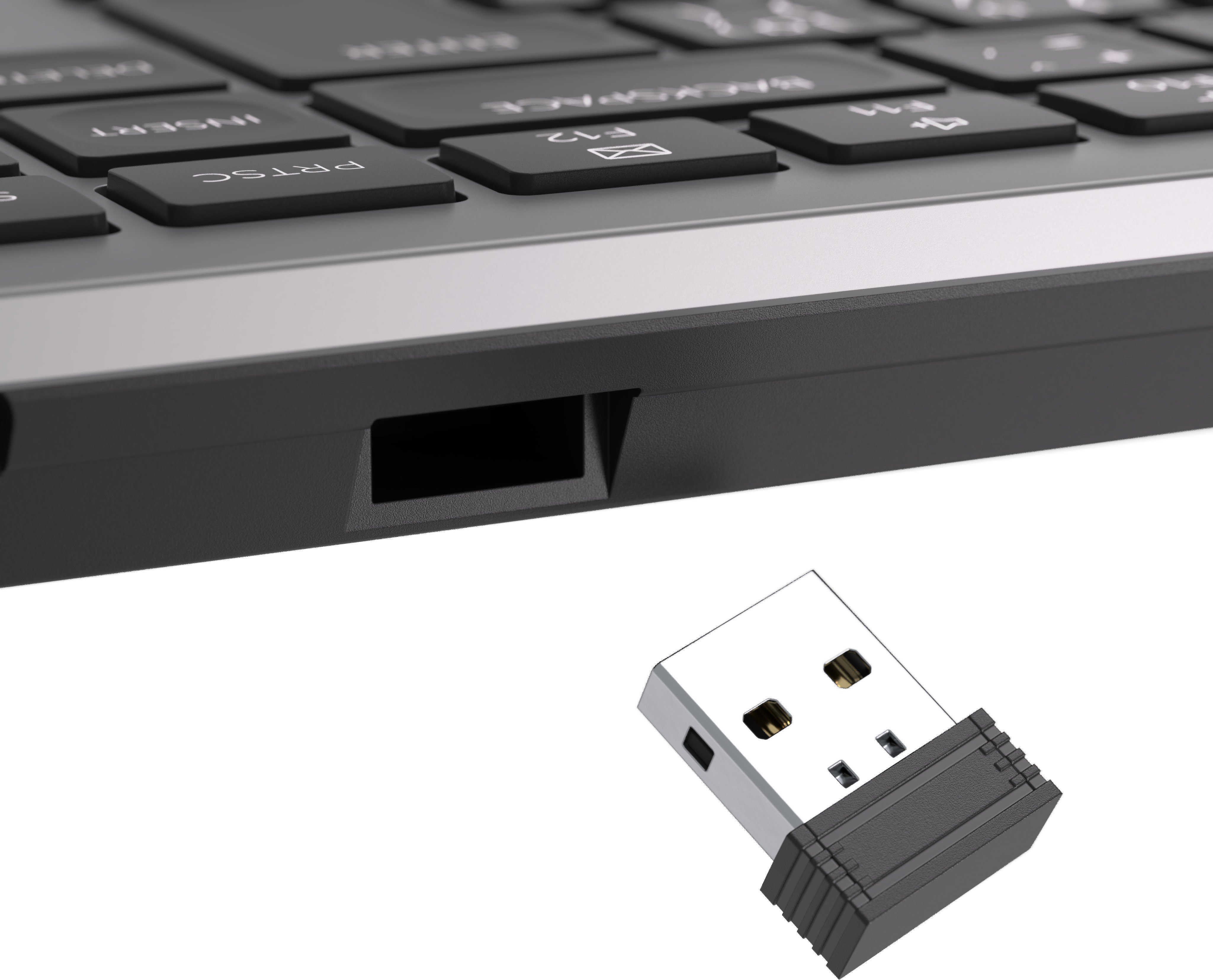 Klávesnice Eternico Wireless Keyboard KS2370 stříbrnočerná - CZ/SK