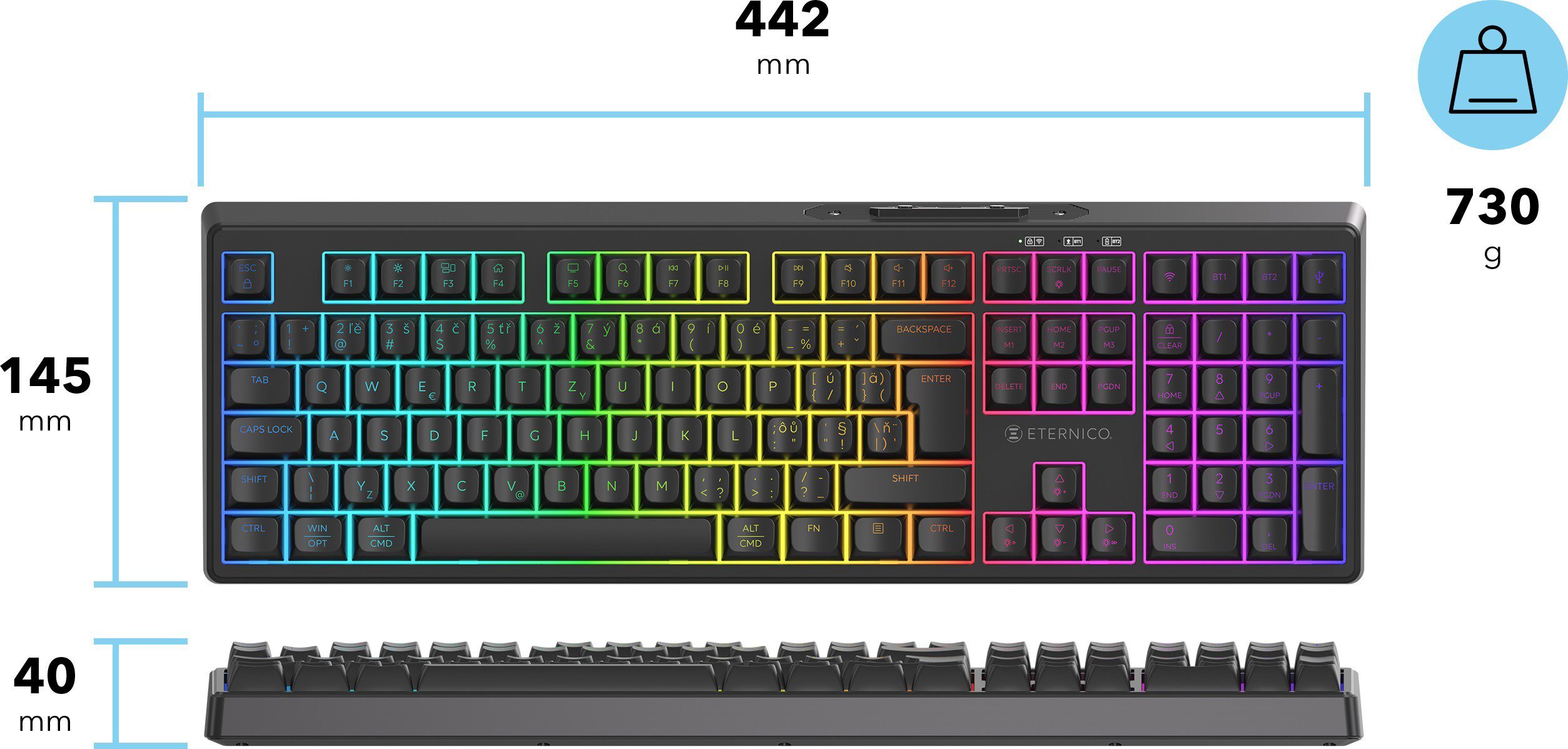 Klávesnice Eternico Wireless Keyboard KSB3150RBW - CZ/SK
