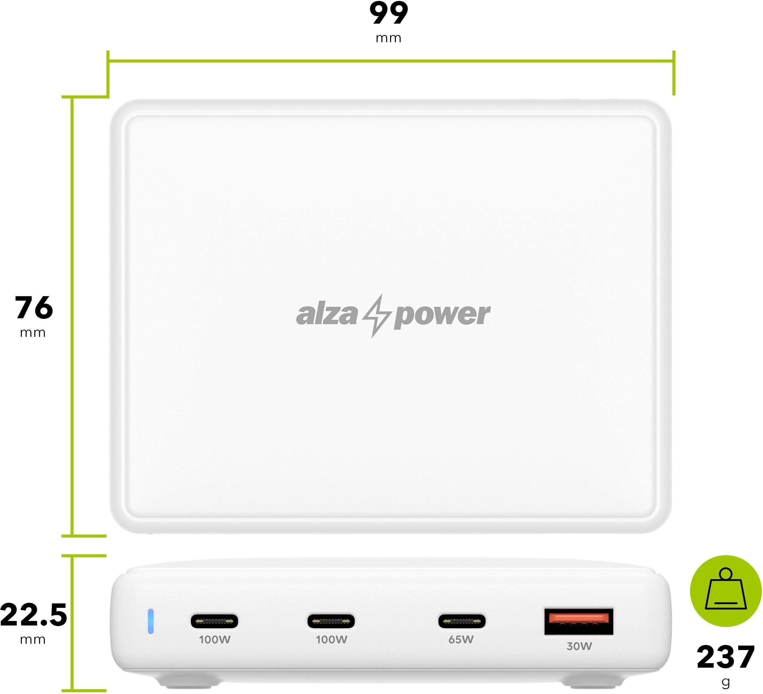 Nabíječka do sítě AlzaPower MG8103CA Fast Charger 100W bílá