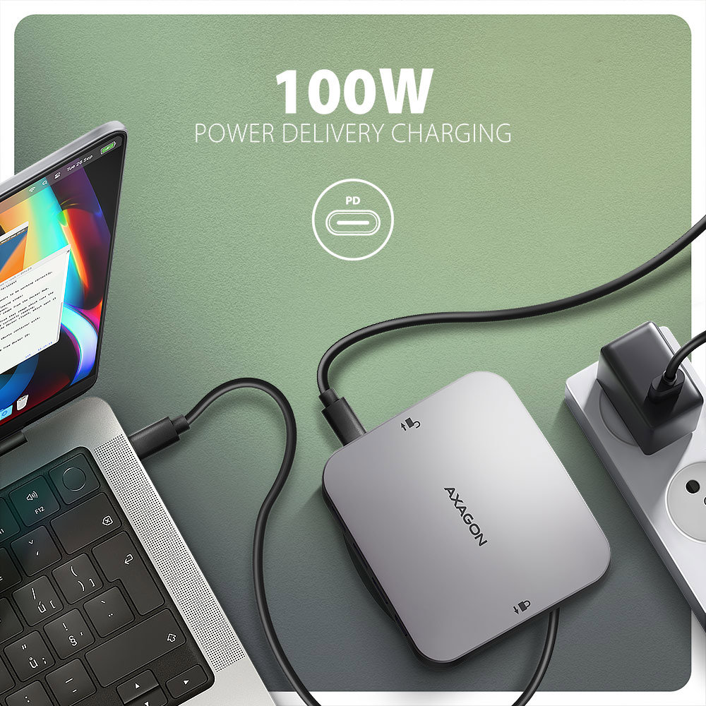 AXAGON HMC-UFO Power Delivery 3.0 s výkonem až 100W
