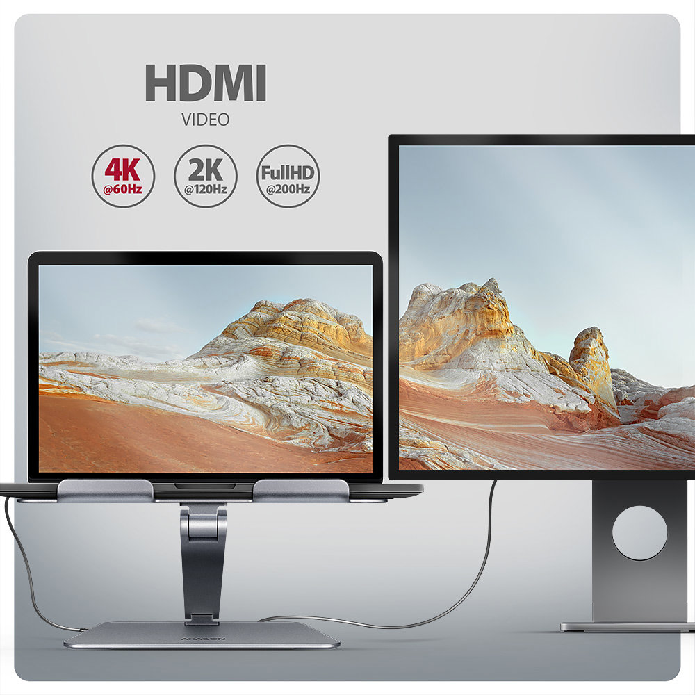 AXAGON HMC-STND Další pracovní plocha s rozlišení až 4K/60Hz