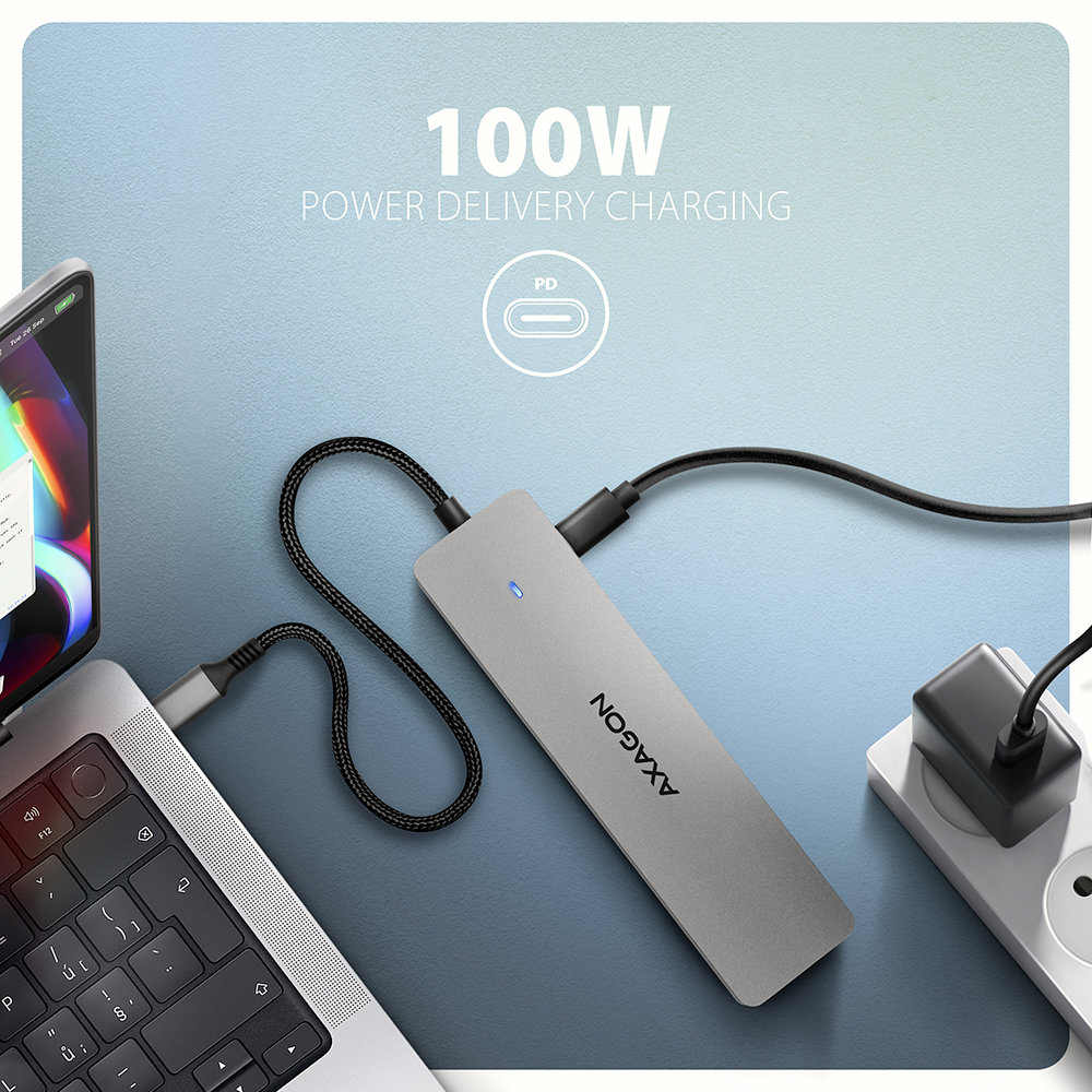 AXAGON HMC-7HX2 Power Delivery 3.0 s výkonem až 100W