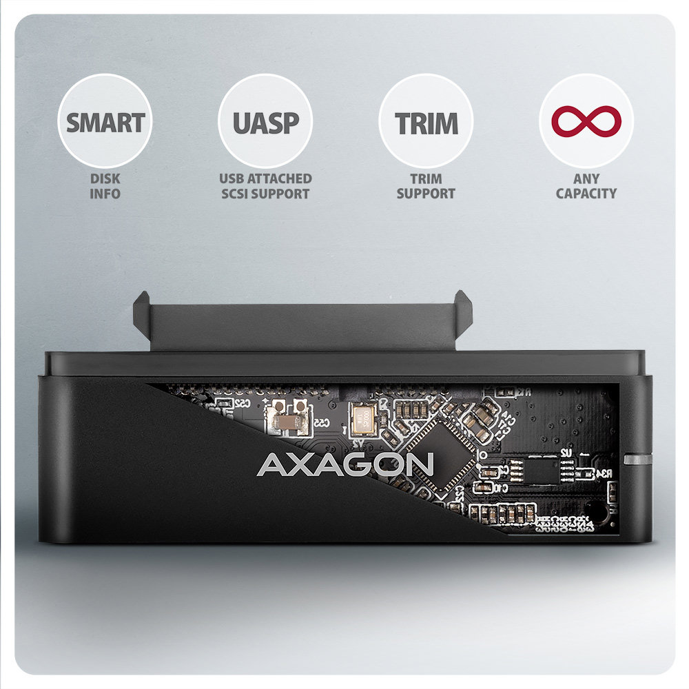 AXAGON ADSA-FPX Bez omezení kapacity disků