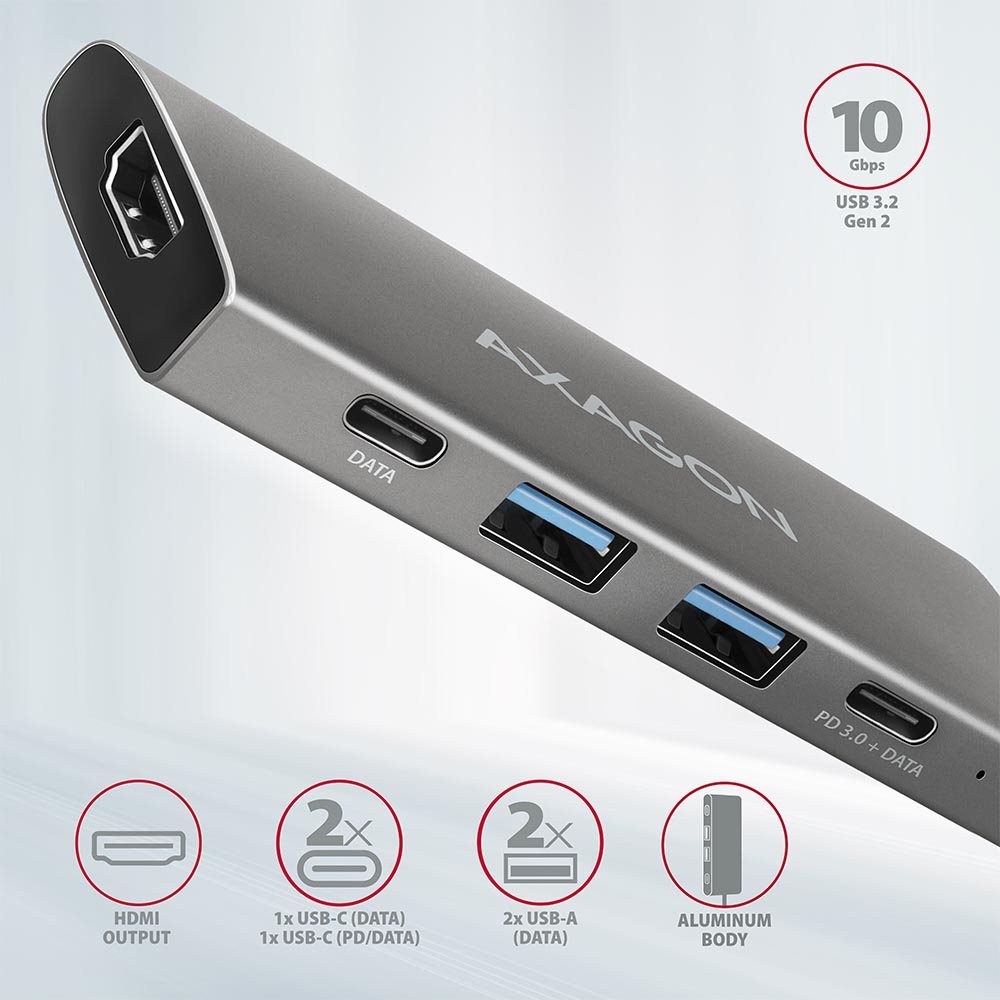AXAGON HMC-5G2 hub porty