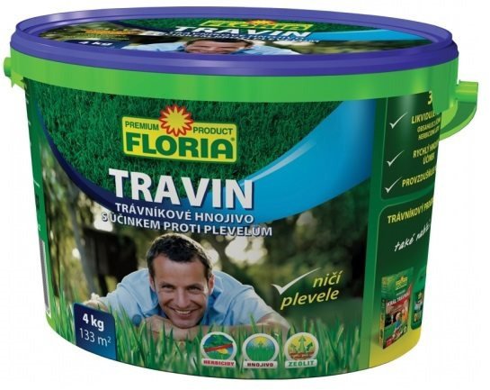 AGRO Lawn fertiliser Lawn fertiliser TRAVIN FLORIA, 4 kg, bucket