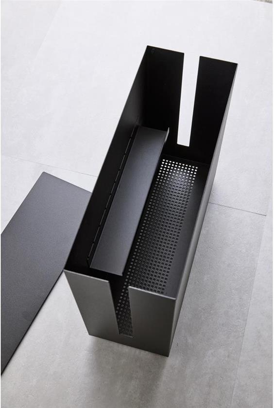 Yamazaki Box na kabely s kolečky Tower 5404, kov, v.34,5 cm, černý