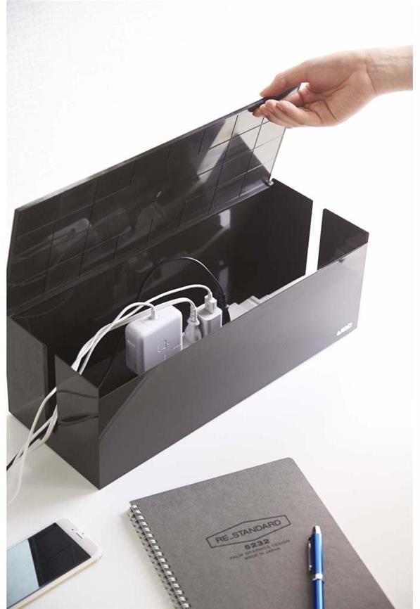 Yamazaki Box na nabíječky Web 2708, plast, š.40 cm, černý