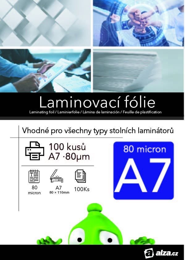 Laminierfolien Alza A7/160 glänzend - Packung mit 100 Stück