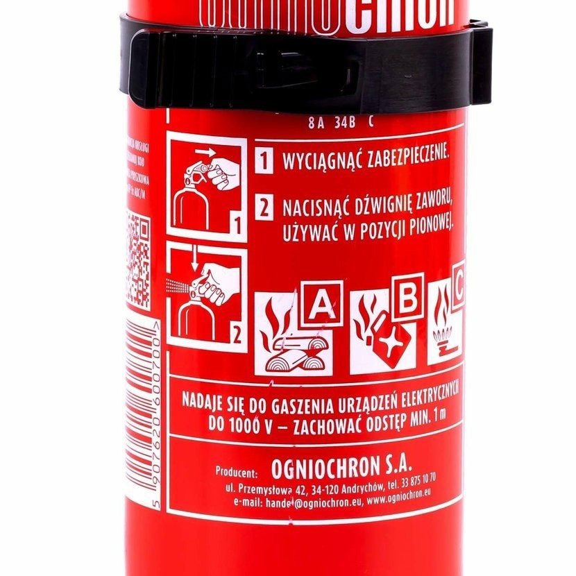 OGNIOCHRON ABC powder extinguisher with manometer and hanger, 1 kg