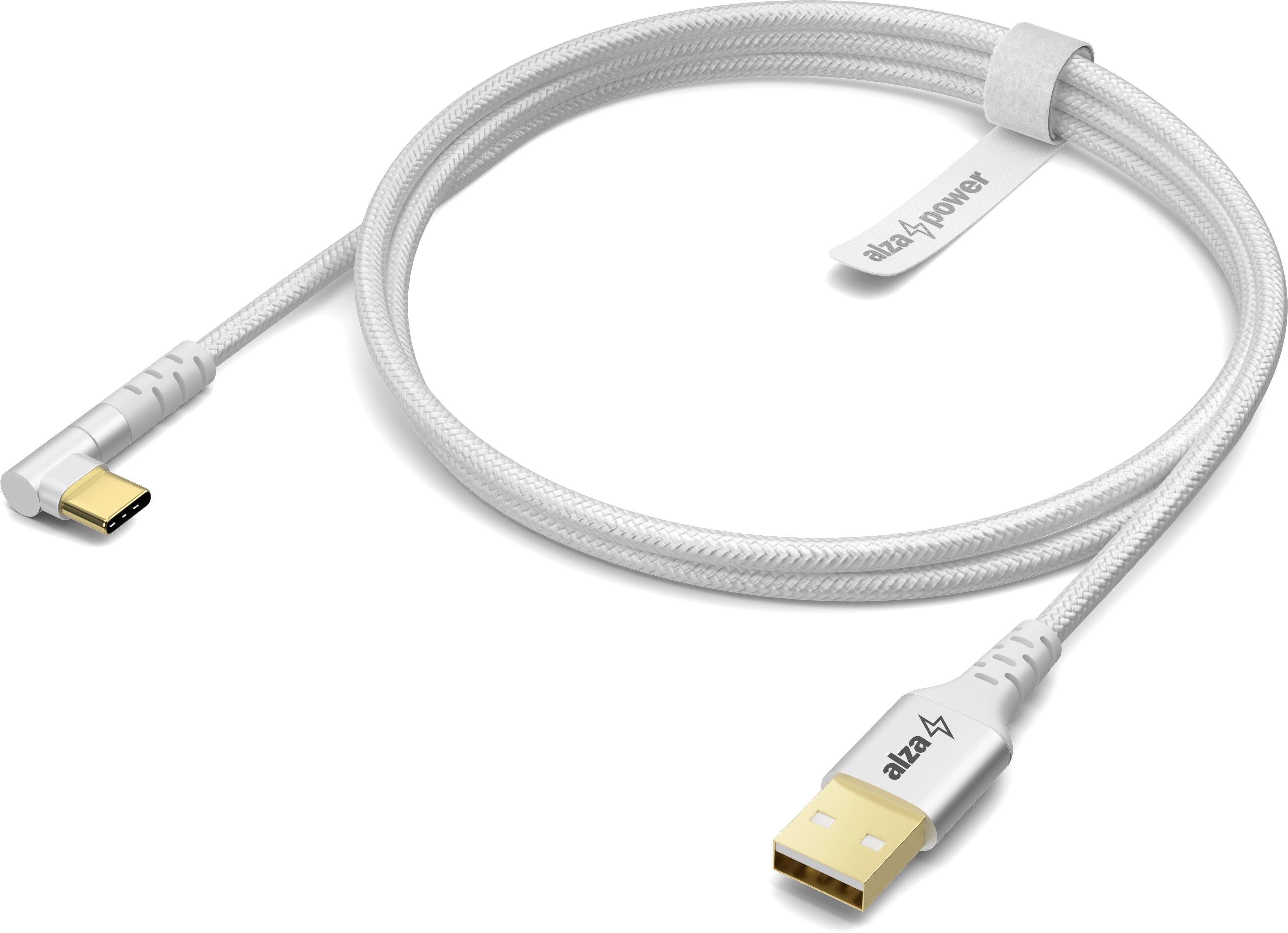 AlzaPower 90AluCore USB-A auf USB-C 2.0 Datenkabel, 1m - silber