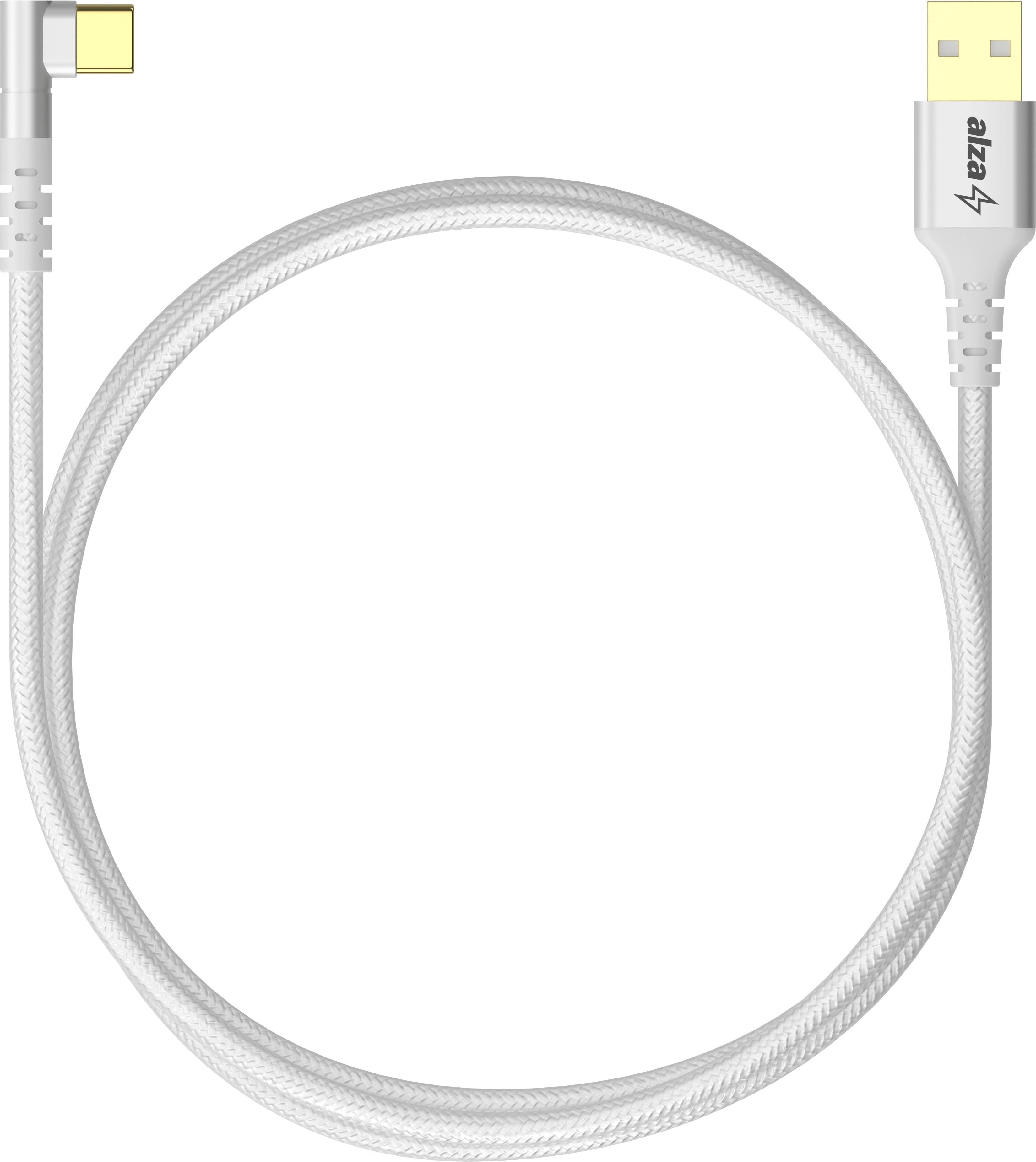 AlzaPower 90AluCore USB-A auf USB-C 2.0 Datenkabel, 1m - silber