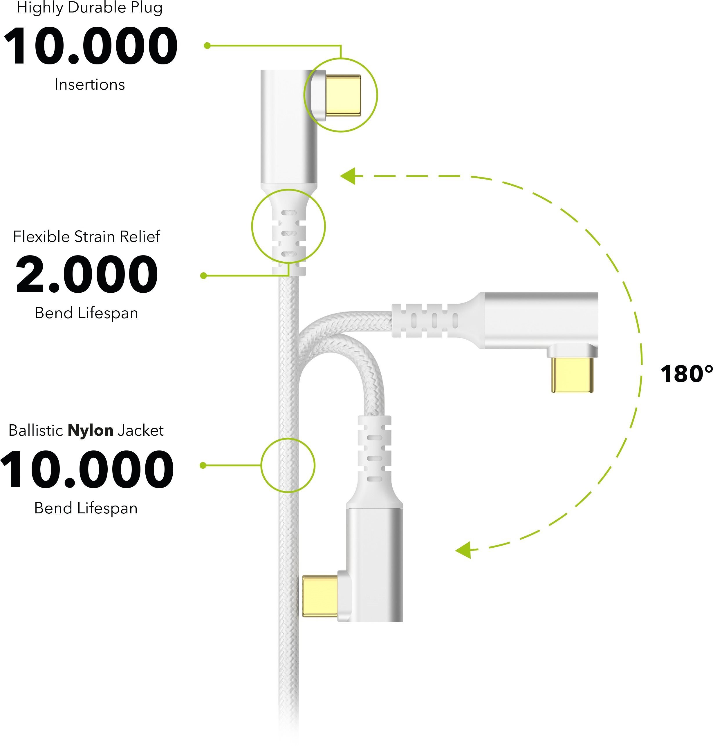Datový kabel AlzaPower 90AluCore USB-C to USB-C 2.0, 100W, 1m - stříbrný