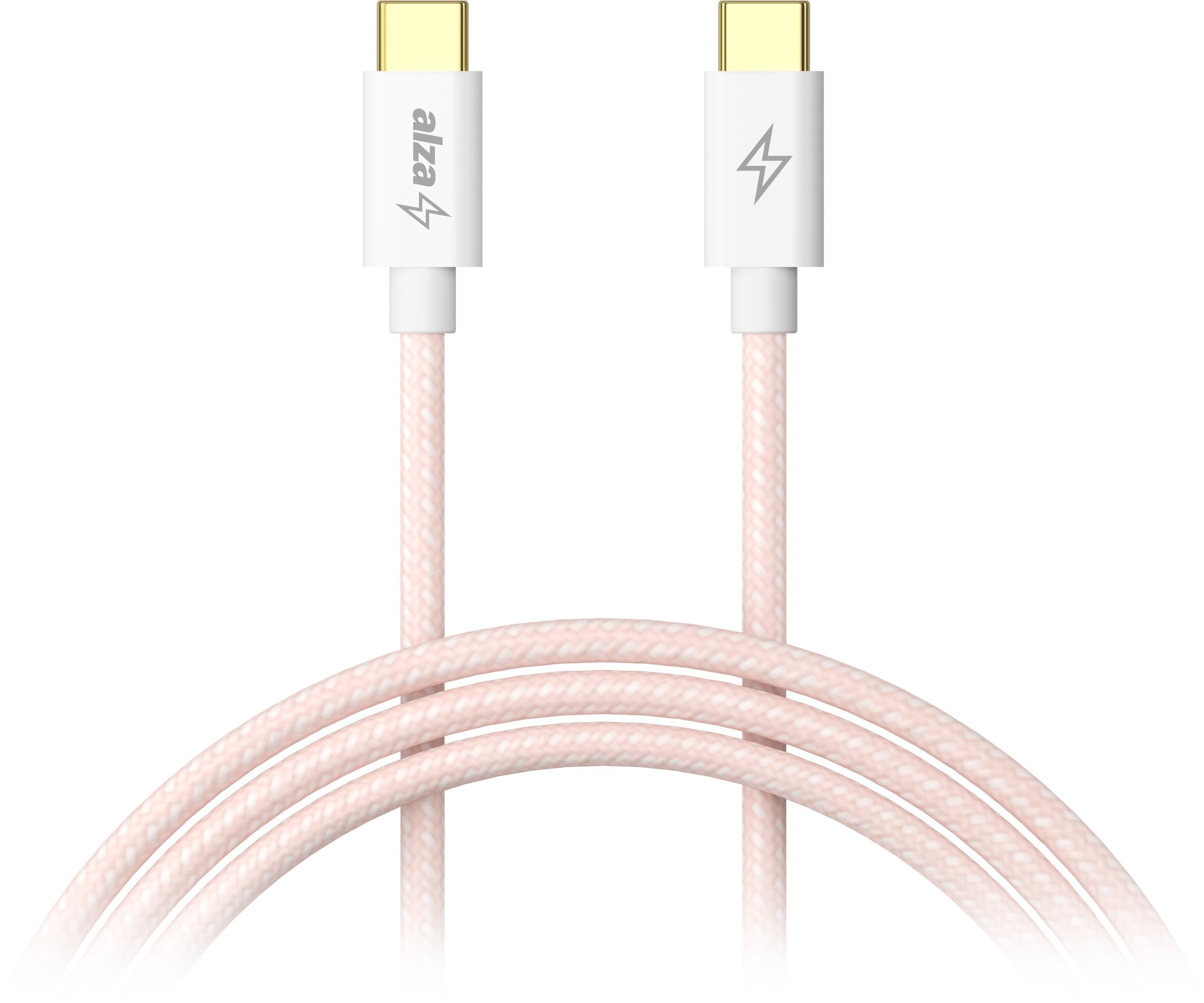 AlzaPower CompactCore USB-C auf USB-C 2.0 Datenkabel, 100W, 1m - Rosa