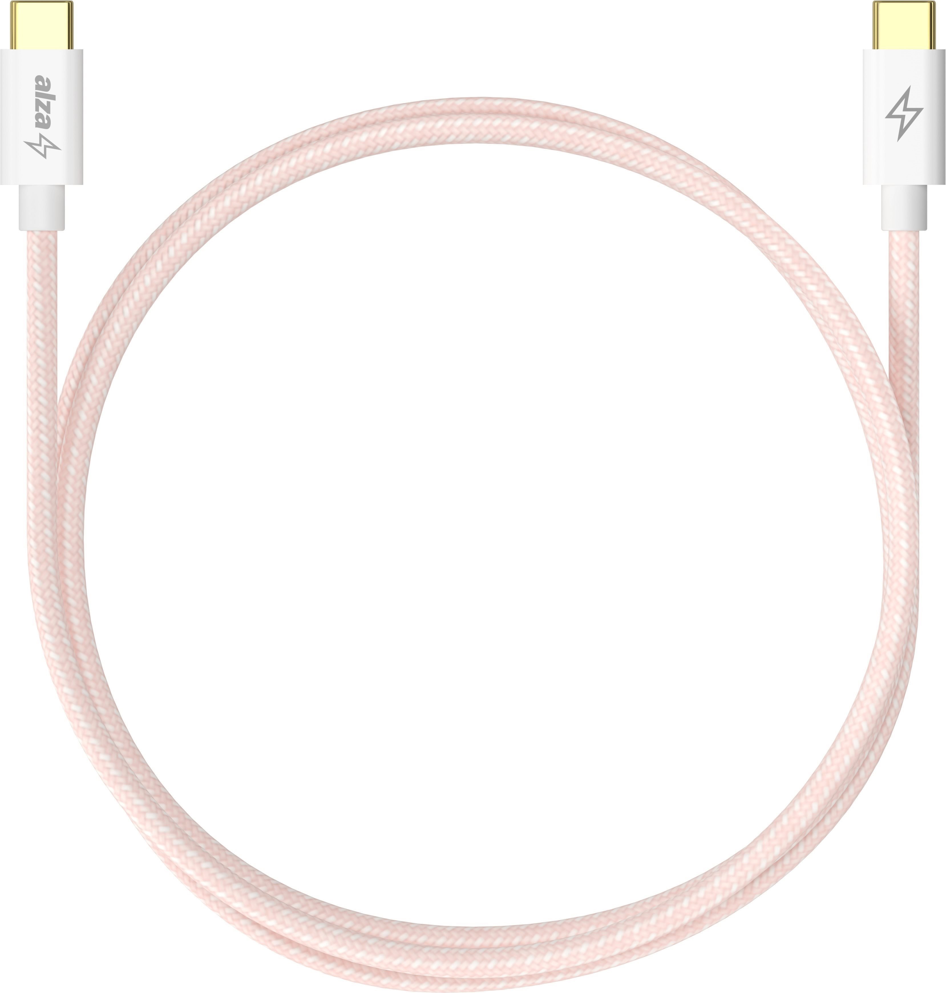 AlzaPower CompactCore USB-C auf USB-C 2.0 Datenkabel, 100W, 1m - Rosa
