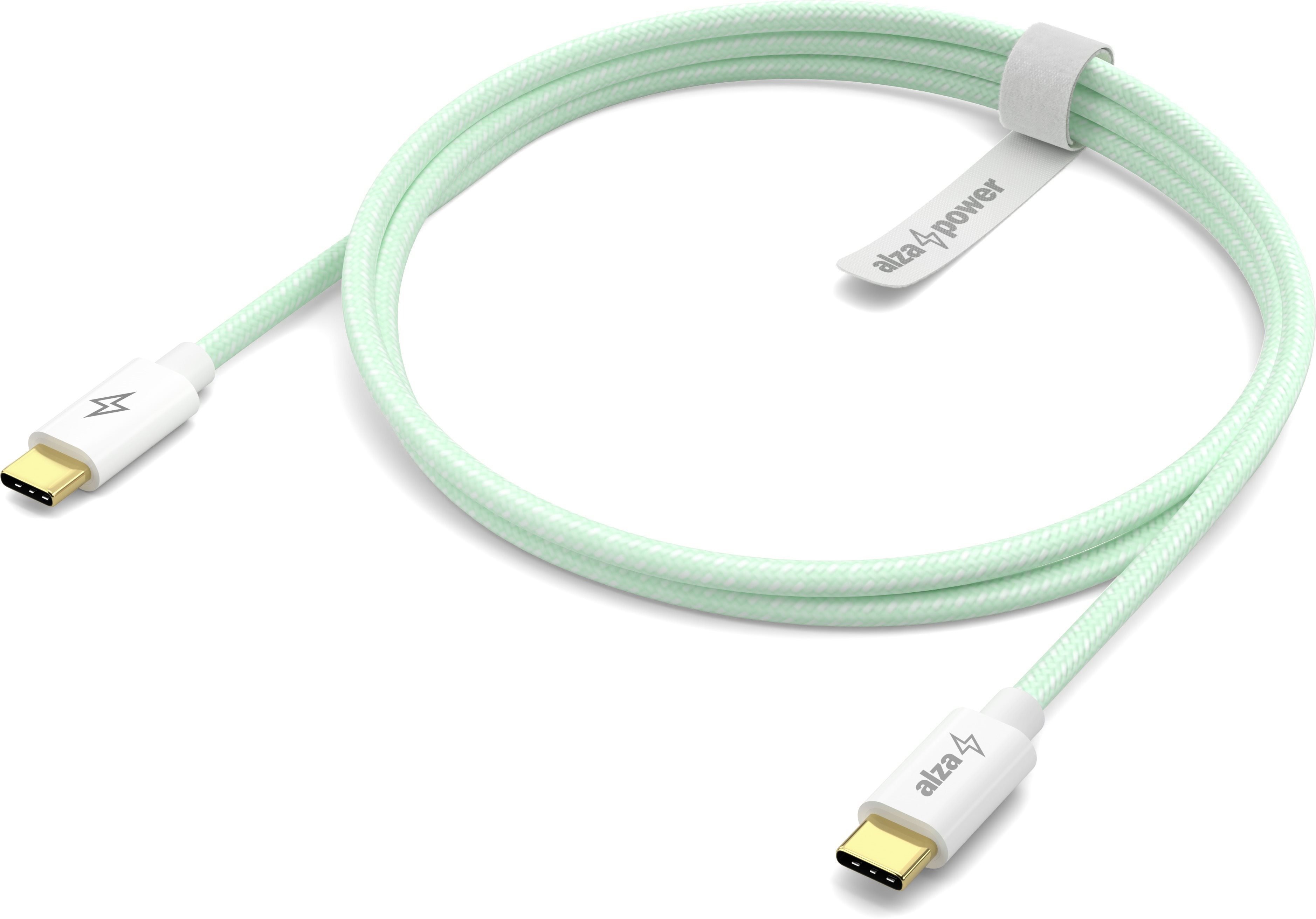 AlzaPower CompactCore USB-C to USB-C 2.0, 100W, 1m data cable - light green
