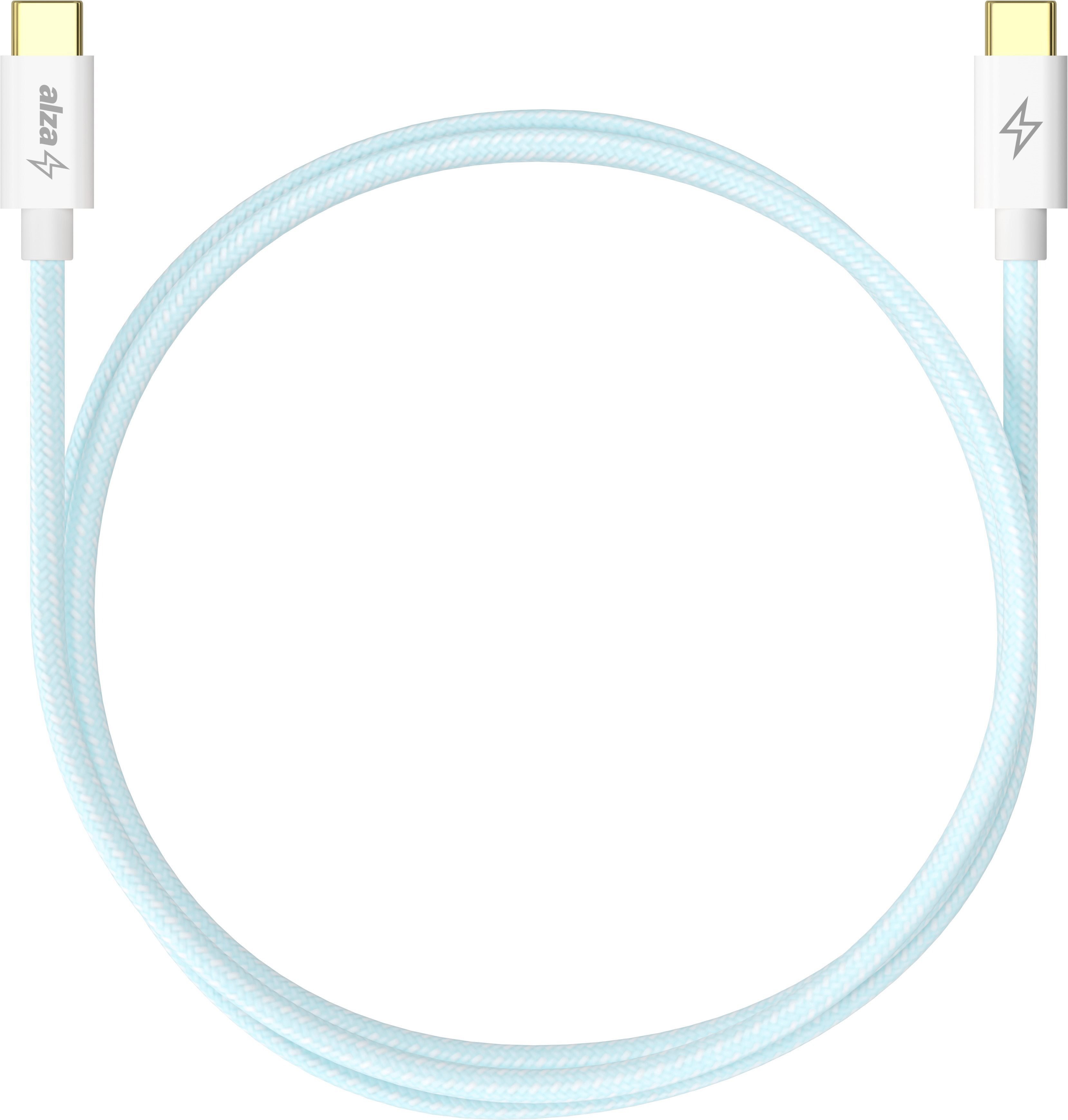 AlzaPower CompactCore USB-C auf USB-C 2.0 Datenkabel, 100W, 1m - Hellblau