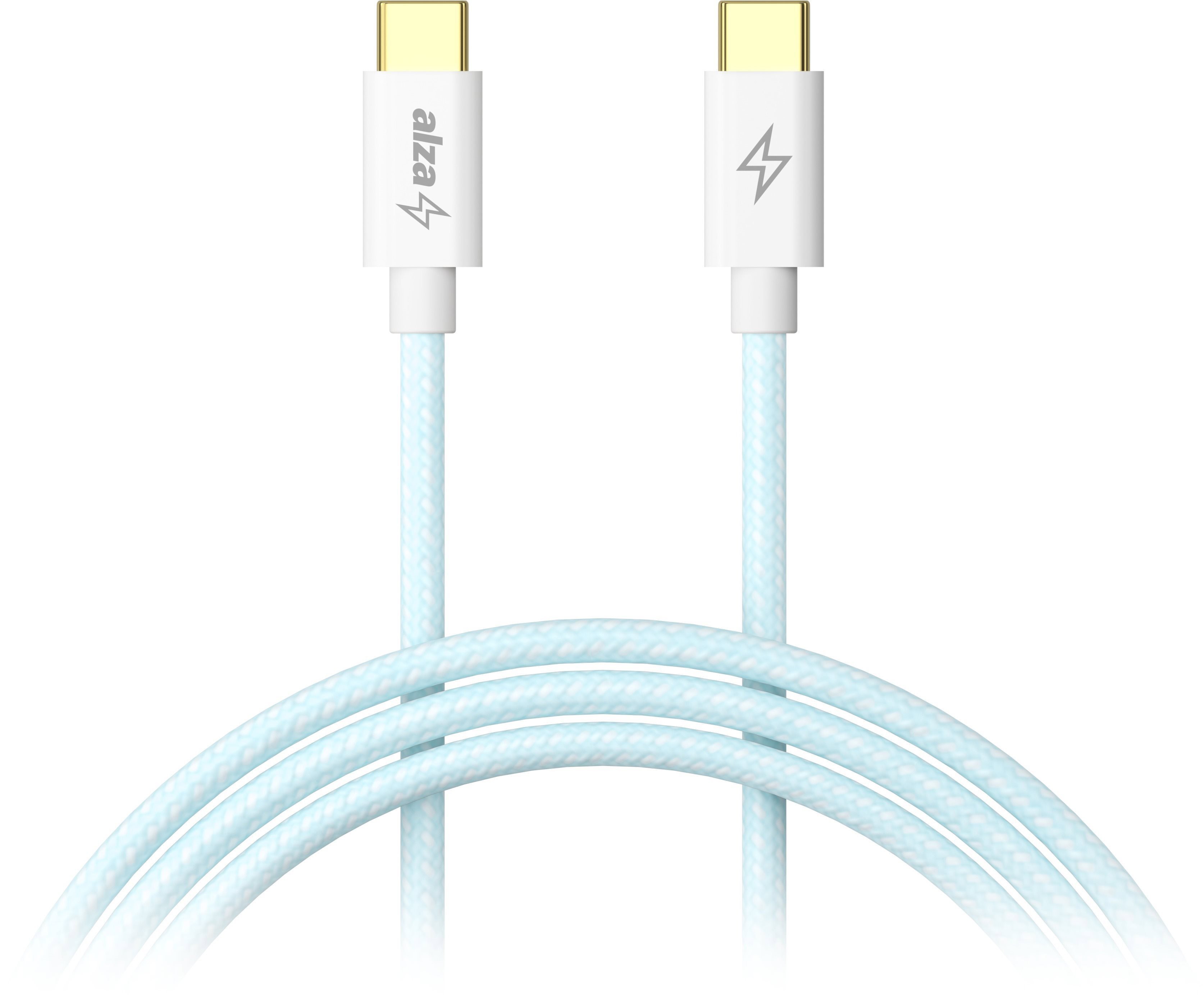 AlzaPower CompactCore USB-C auf USB-C 2.0 Datenkabel, 100W, 1m - Hellblau