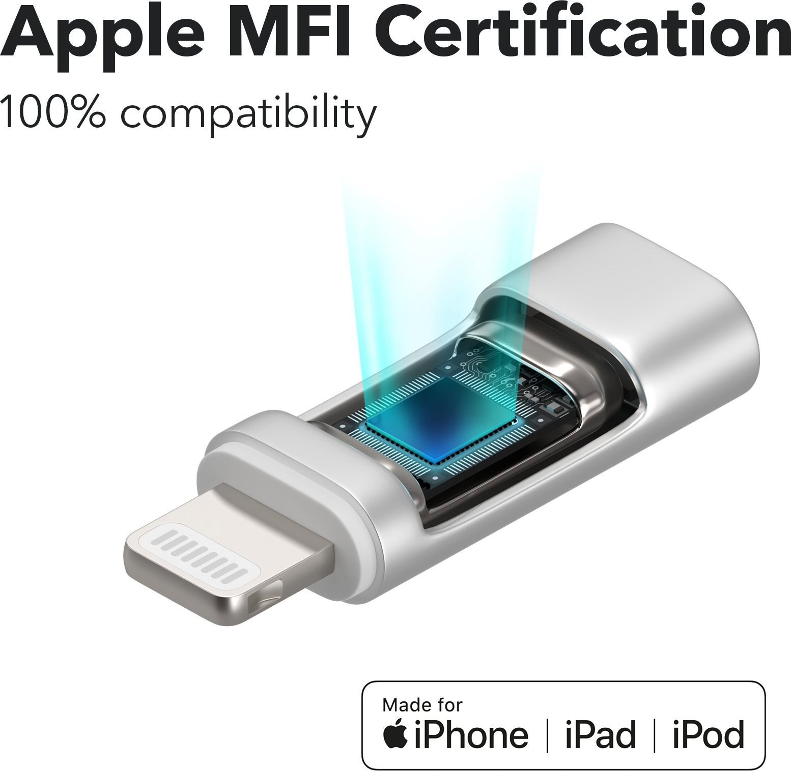 Redukce AlzaPower USB-C (F) to Lightning MFi (M) - stříbrná