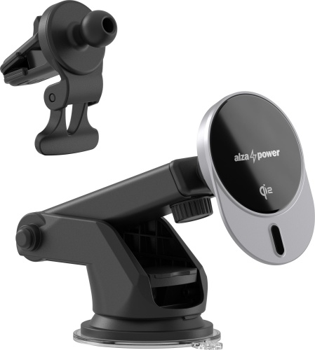Handyhalterung AlzaPower WQC201 Wireless Qi2 Car Charger 15W schwarz