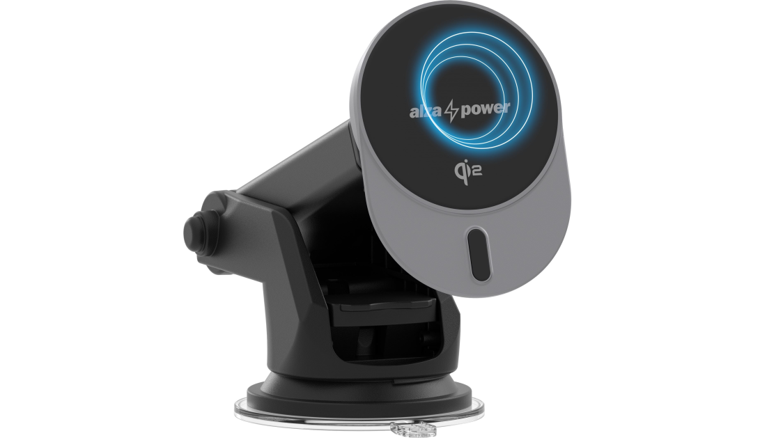 Handyhalterung AlzaPower WQC201 Wireless Qi2 Car Charger 15W schwarz