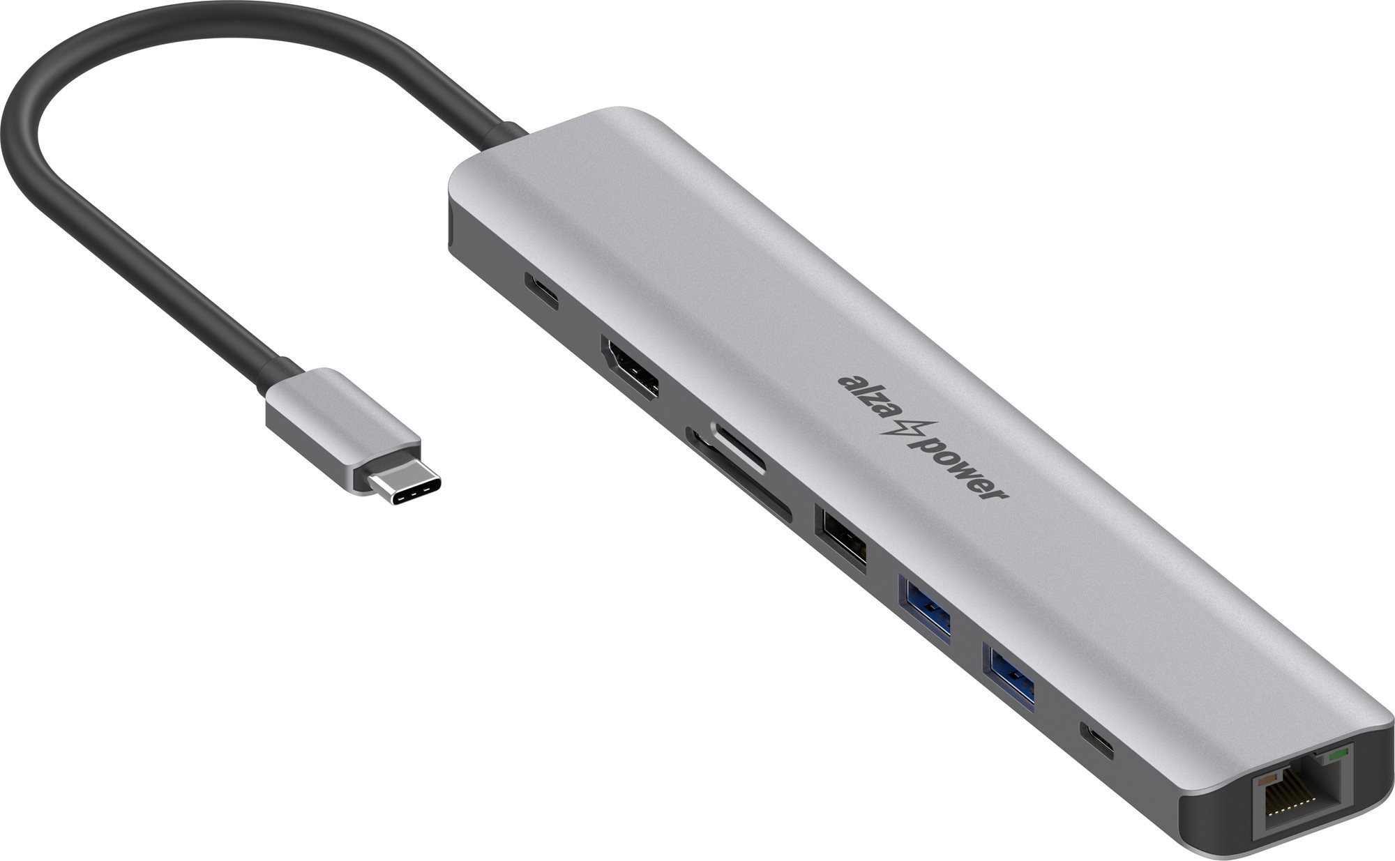 AlzaPower Metal USB-C Dock Station 9in1 (140W) Space Grau