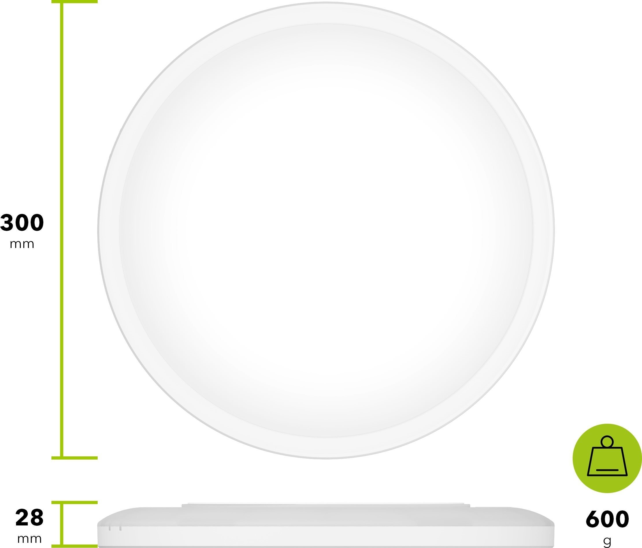AlzaPower LCL-18MCM LED-Deckenleuchte, schmal, 18W, weiß