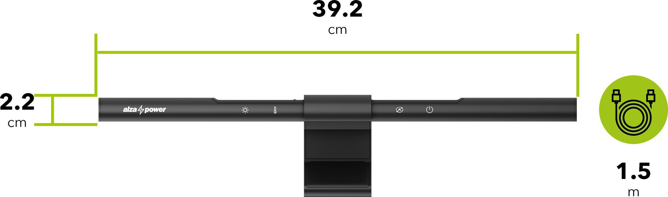 Světlo na monitor AlzaPower LML-100 Monitor Light Bar 5W, 39cm, černé