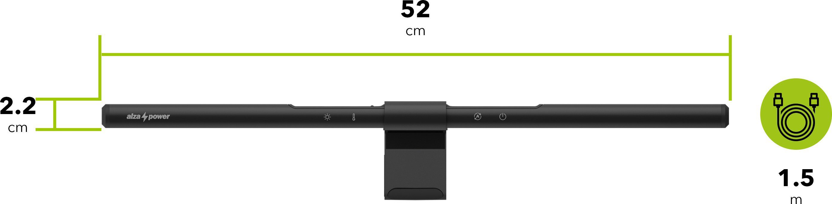 AlzaPower LML-120 Monitor-Lichtleiste 5W, 51cm, schwarz