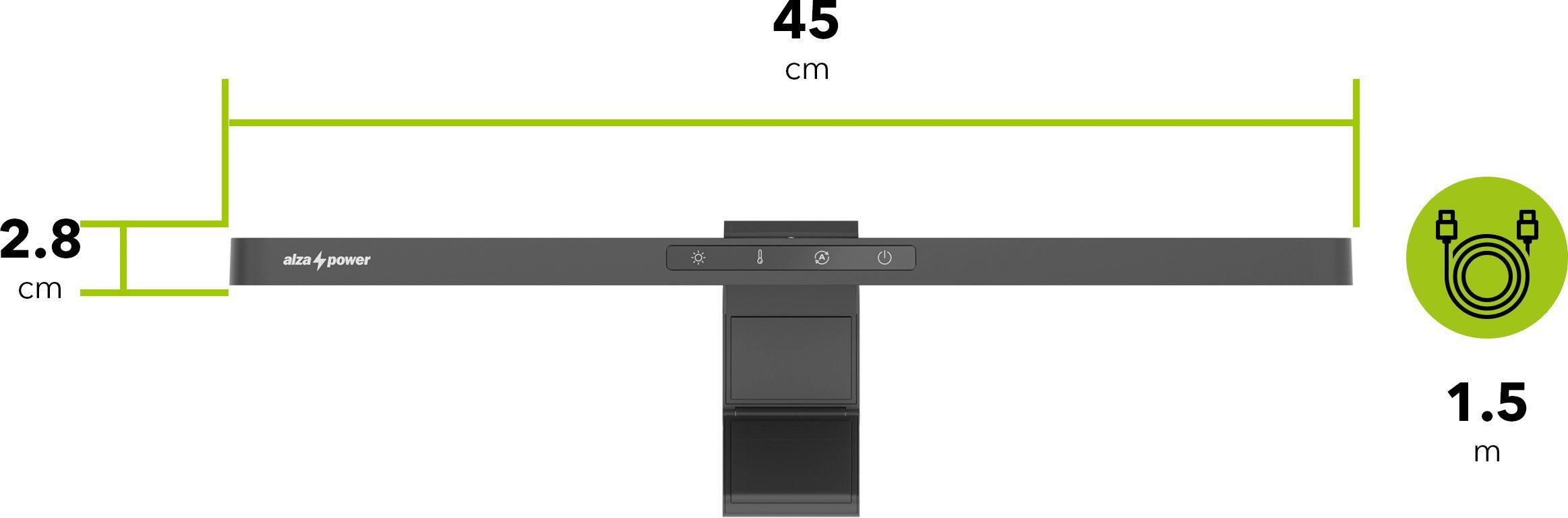 Světlo na monitor AlzaPower LML-150 Curved Monitor Light Bar 5W, 45cm, černé