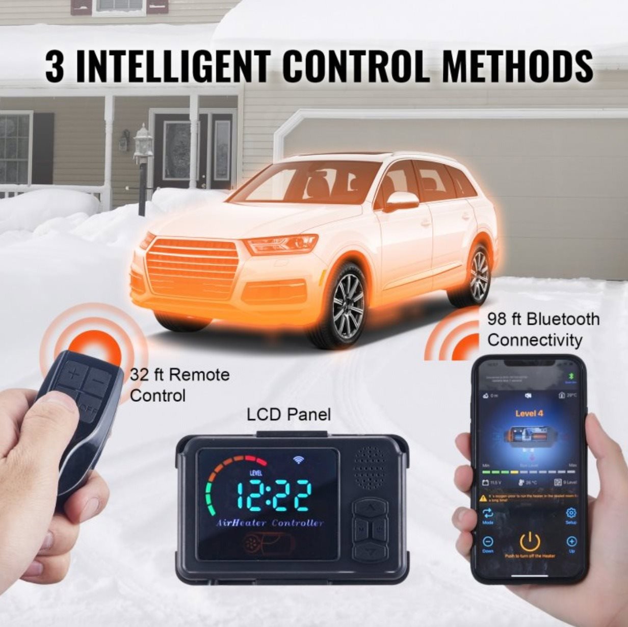 Vevor mobilní topení 12V 5KW, Efektivní, přenosné a všestranné topení pro auta, kamiony, dodávky