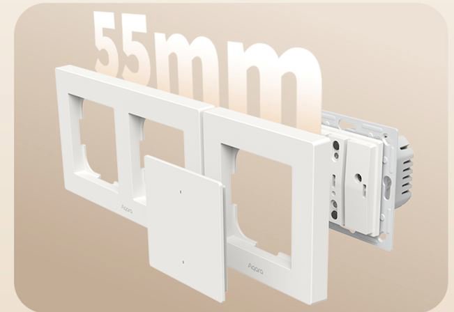 Vypínač AQARA Light Switch H2 EU (2 Buttons, 1 Channel) (WS-K07D)