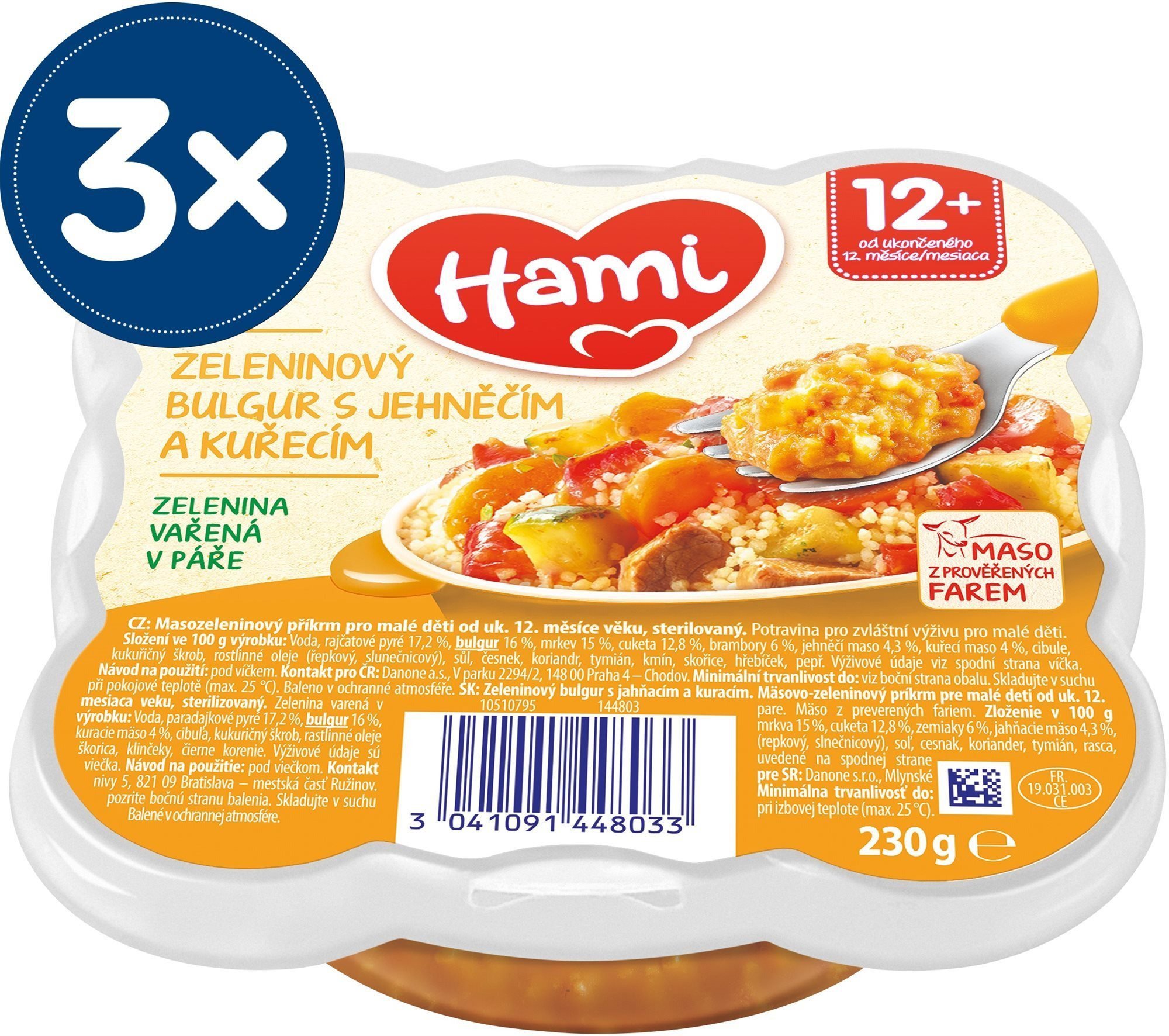 Hami Talířek Zeleninový bulgur s jehněčím a kuřecím 3× 230 g