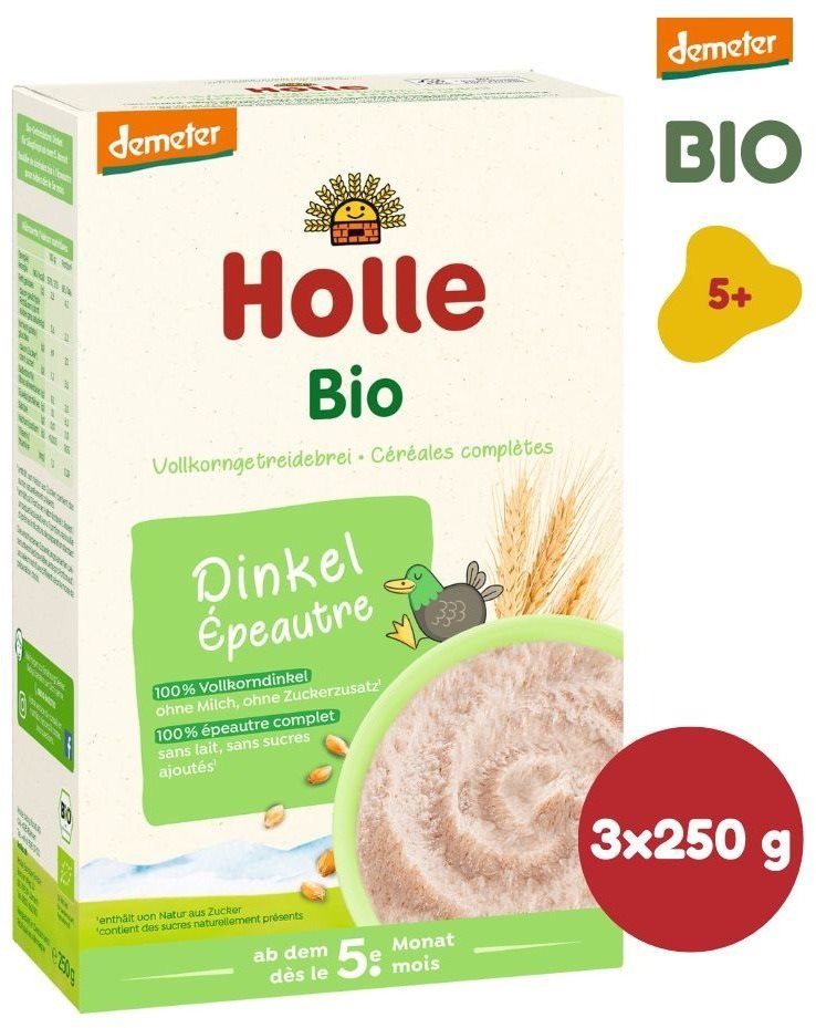 Nemléčná kaše HOLLE BIO Špaldová kaše 3× 250 g