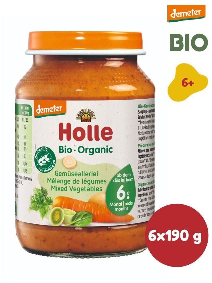 HOLLE BIO Vegetable mix 6× 190 g