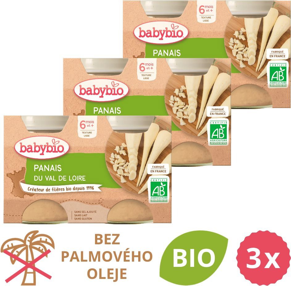 Příkrm BABYBIO Pastinák 3× (2× 130 g)