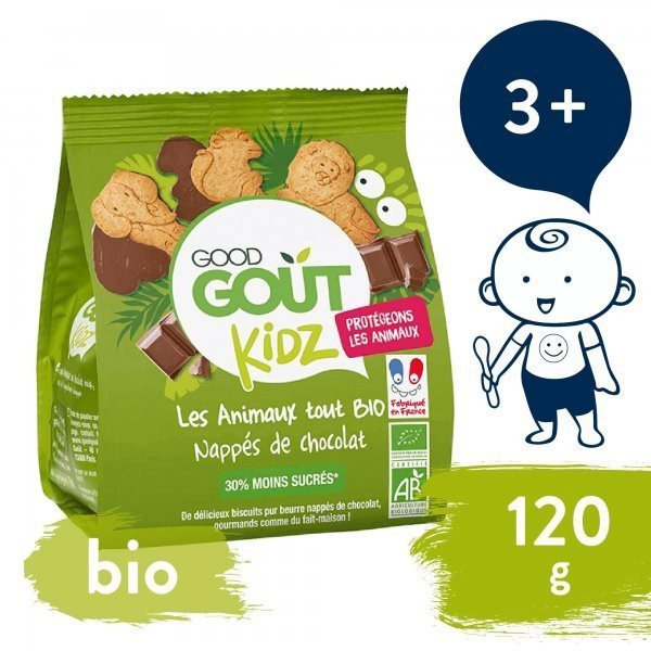 Good Gout BIO Máslová zvířátka polomáčená v hořké čokoládě 120 g