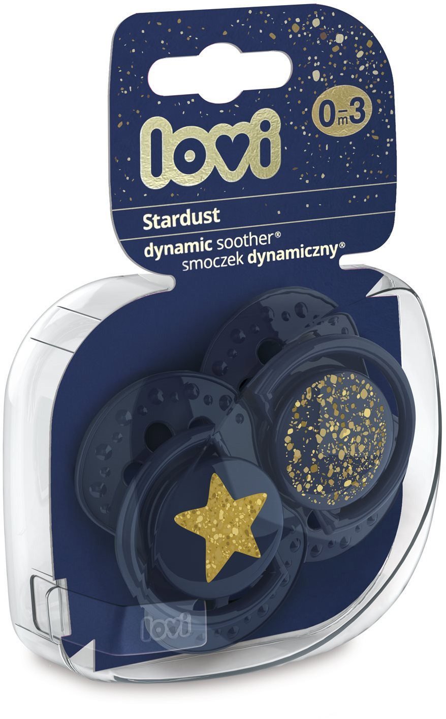 BABY13360 LOVI Dudlík Stardust 0–3m 2 ks Blue