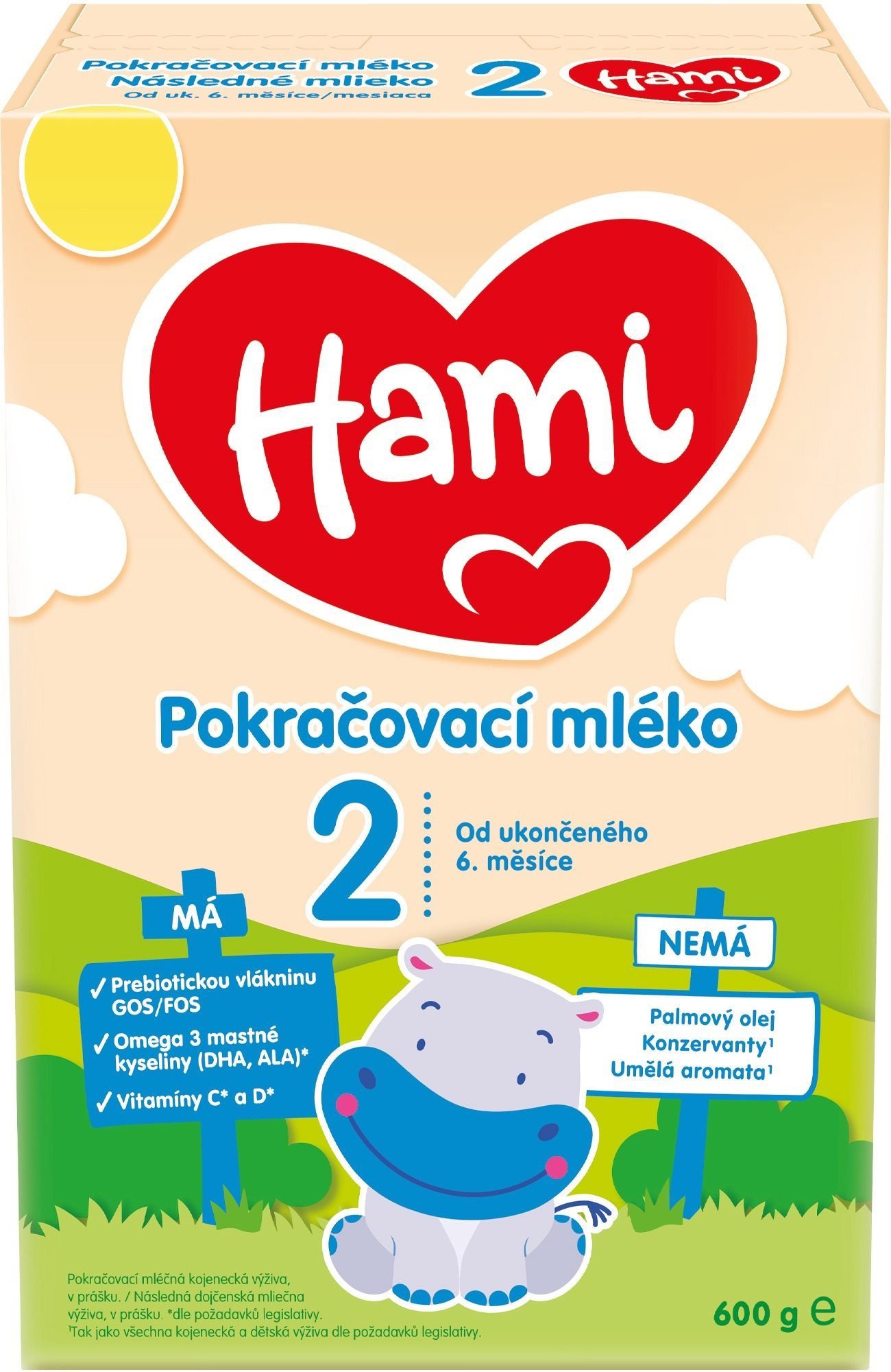 Kojenecké mléko Hami Pokračovací kojenecké mléko 6m+ 600 g