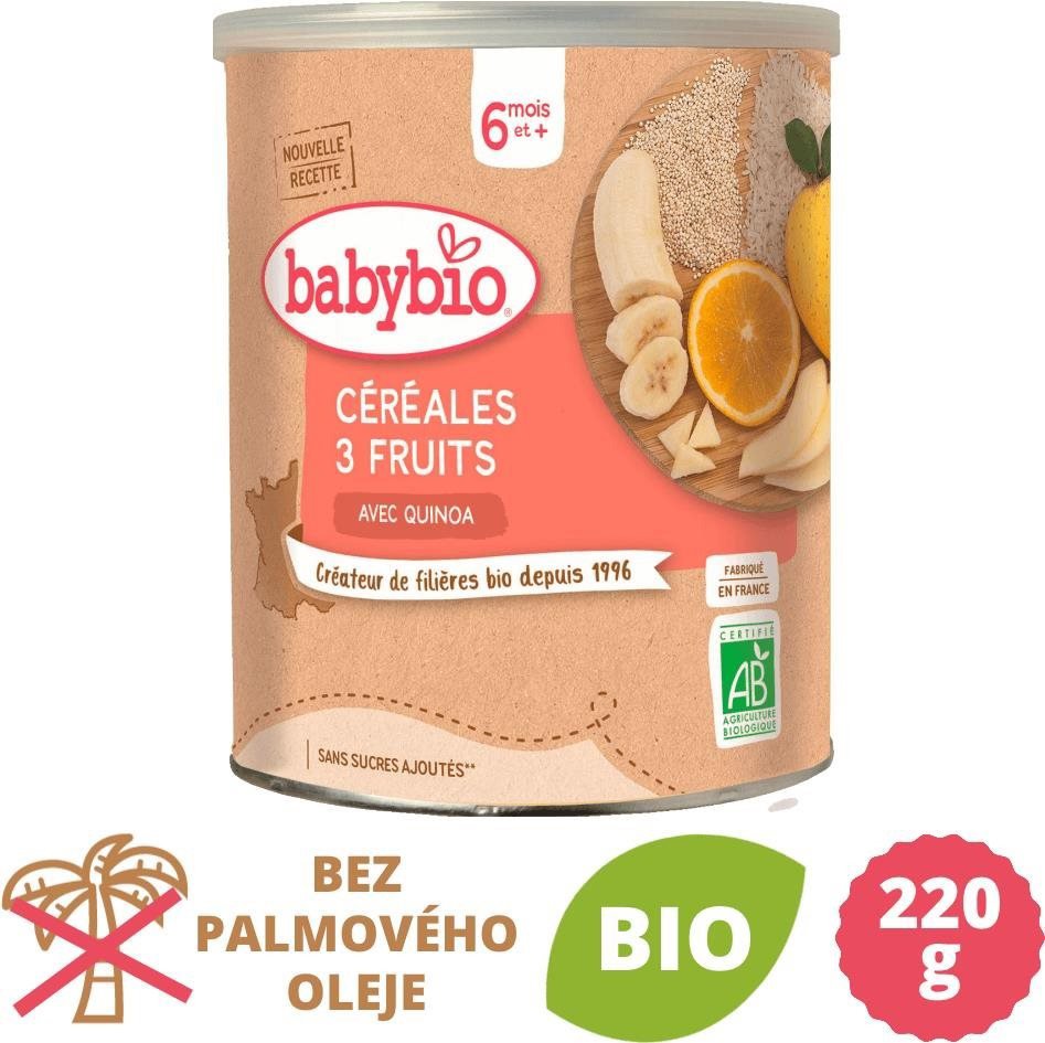 BABYBIO Ovocná kaše banán pomeranč jablko 220 g
