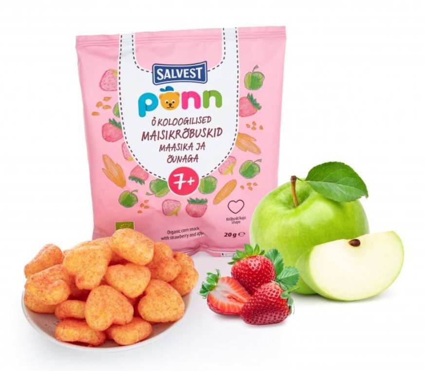 Křupky pro děti SALVEST Ponn BIO Jahodové křupky (20 g)
