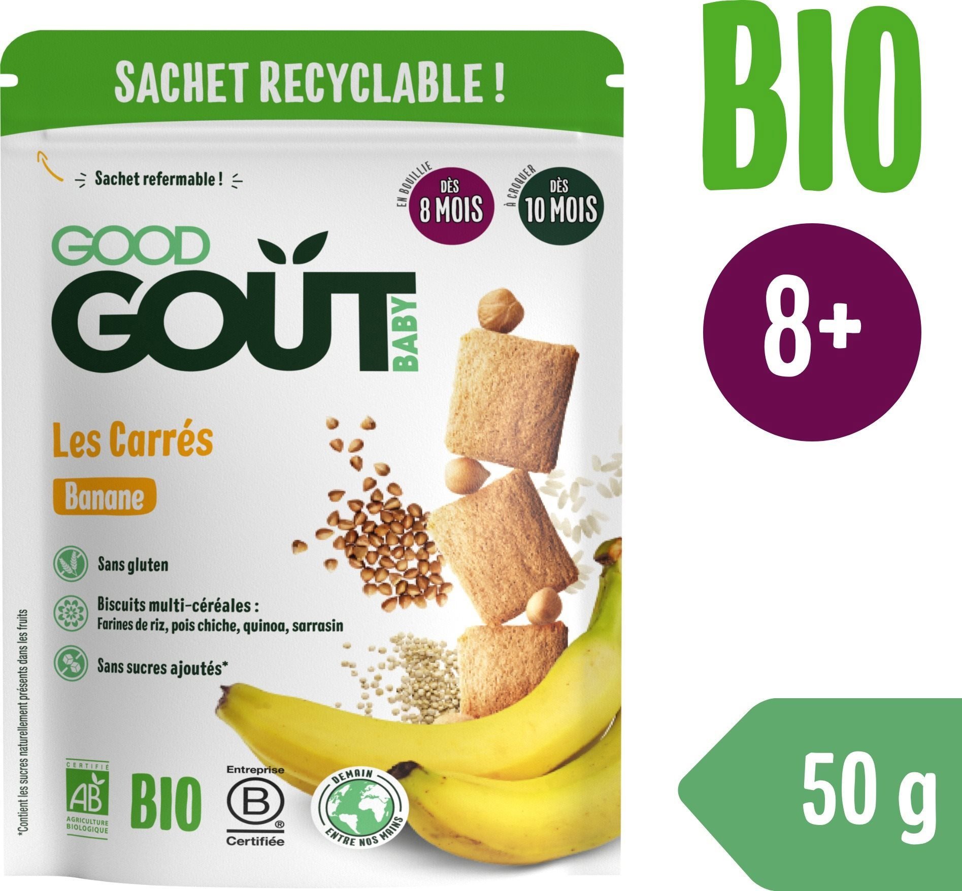 Sušenky pro děti Good Gout BIO Banánové polštářky (50 g)