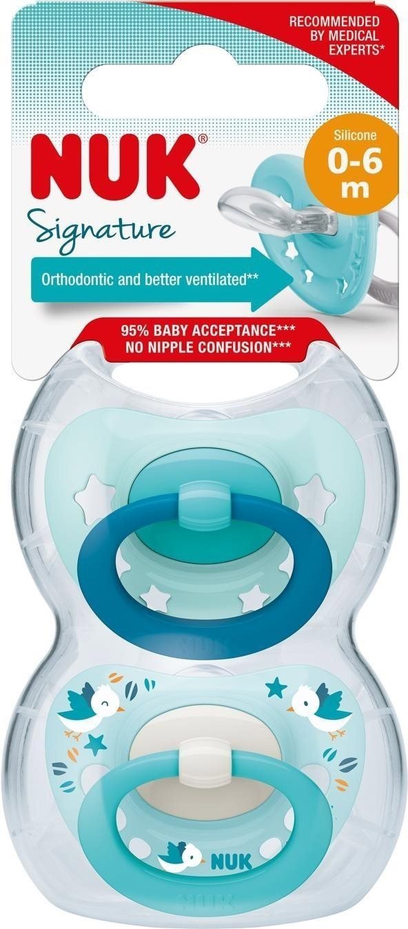 NUK Dudlík Signature 0–6m 2 ks BOX kluk